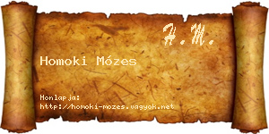 Homoki Mózes névjegykártya